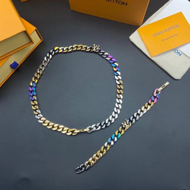 LV彩色带小标手链项链合集