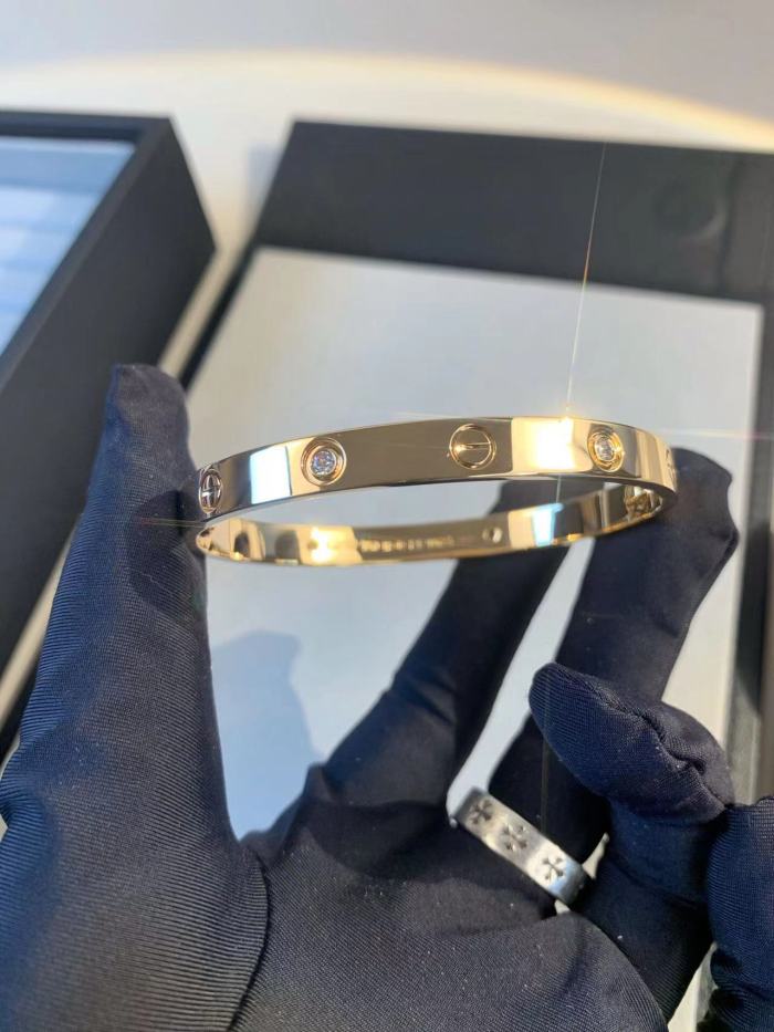 Tricolor smooth Bracelet with diamonds