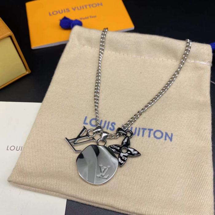 Circular logo pendant necklace