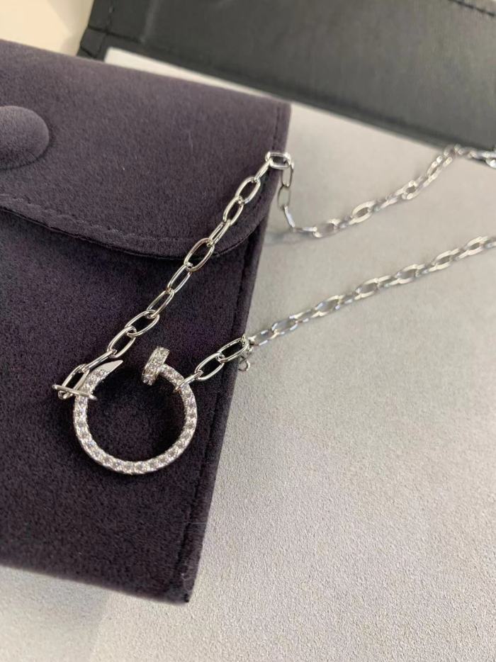 Full diamond nail necklace