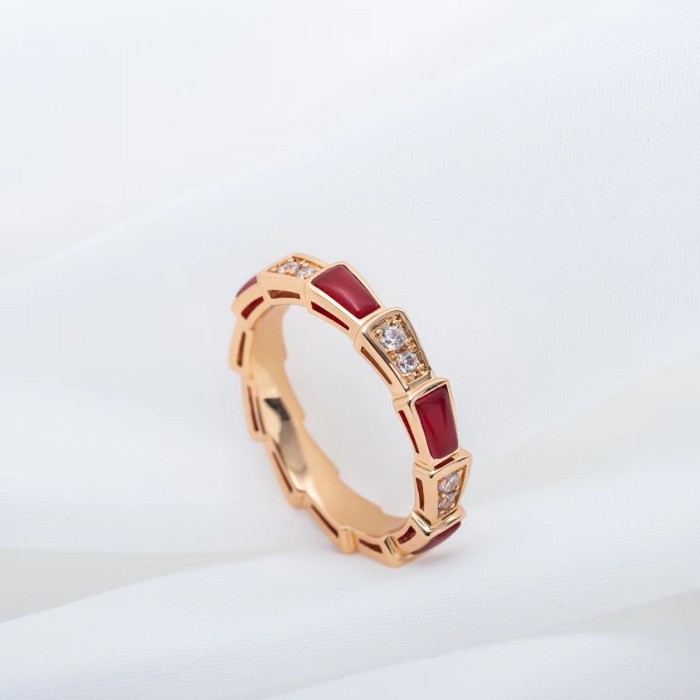 Narrow gem snake ring