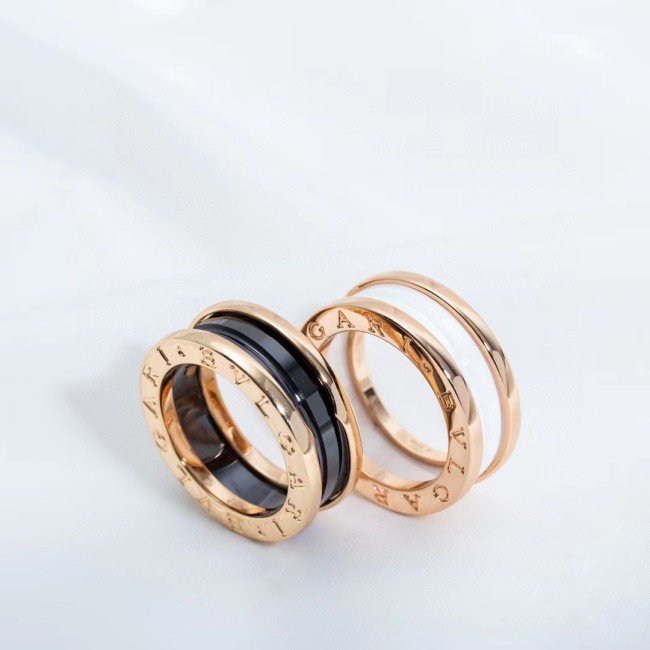 Two color gold-plated ceramic ring