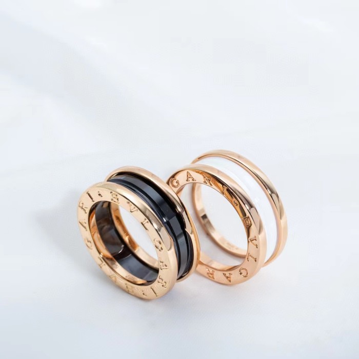 Two color gold-plated ceramic ring