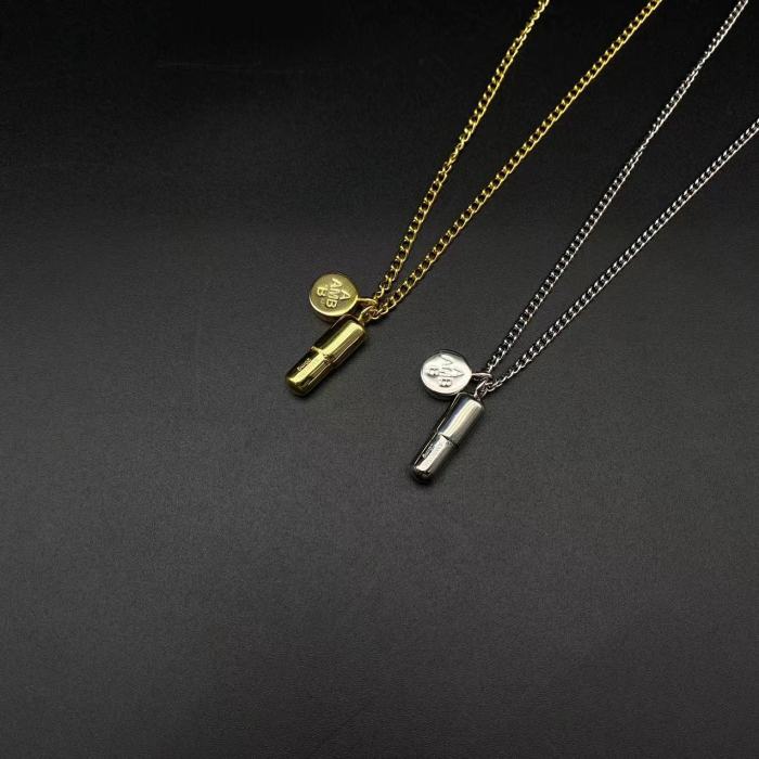 Sterling Silver 925 Gold Plated Classic Pill Necklace