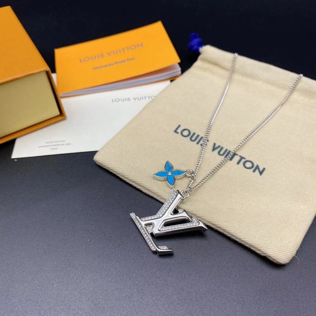 Diamond inlaid logo necklace