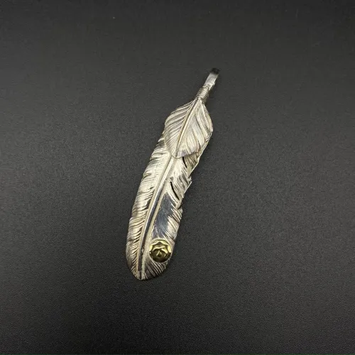Dotted Gold Solid Feather