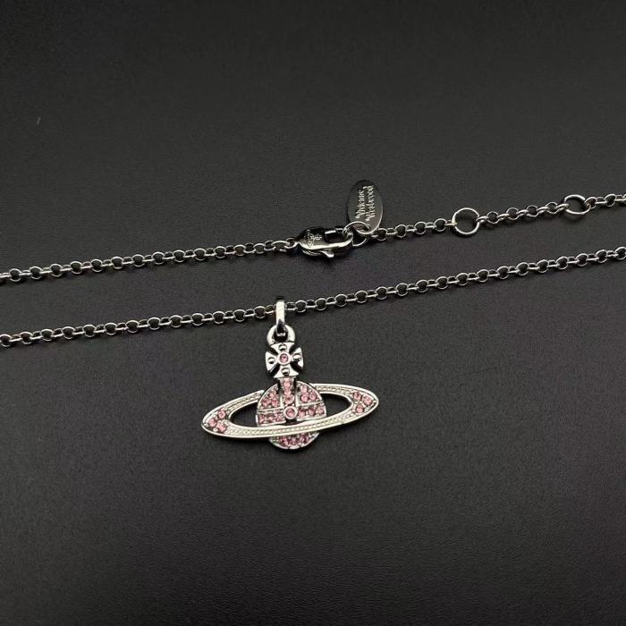 Pink Saturn Necklace