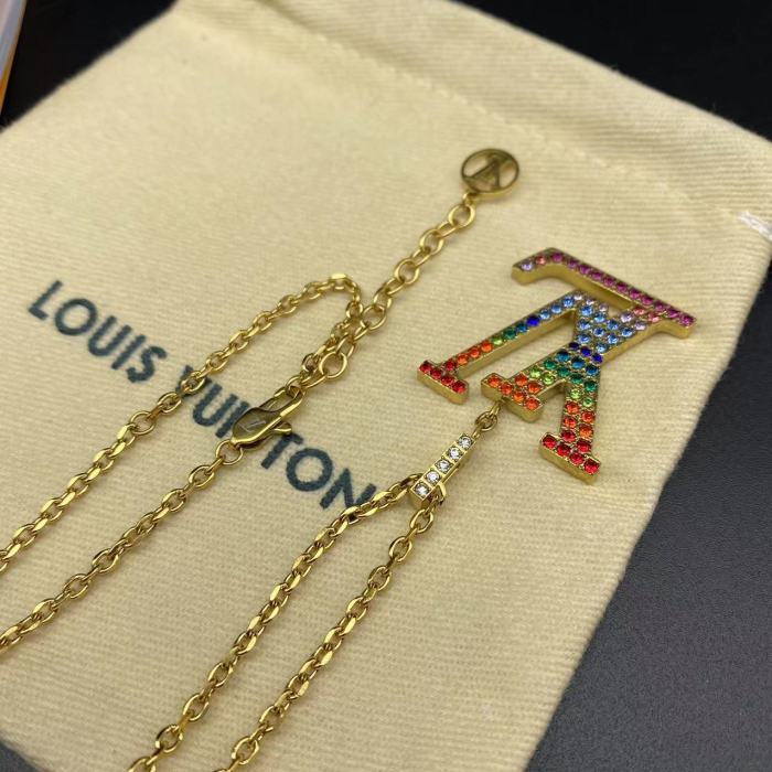 Color Diamond Logo Pendant Necklace