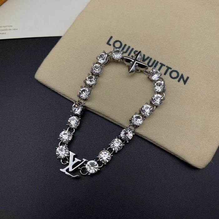 Full diamond bracelet four leaf clover relief logo