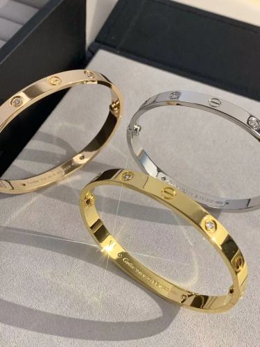 Tricolor smooth Bracelet with diamonds
