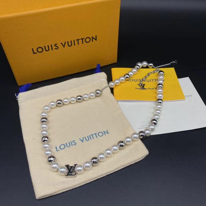 White Beaded Bracelet Necklace