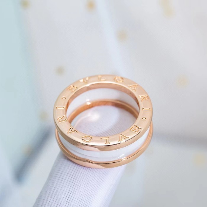 Two color gold-plated ceramic ring