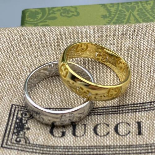 Two color gold plated hollow logo ring