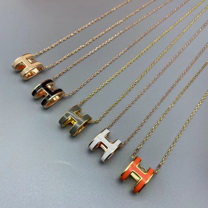 Multicolor letter H Logo Necklace