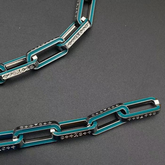 LV青色竹节手链项链合集