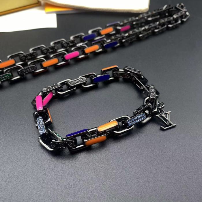 Chain diamond bracelet necklace