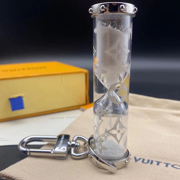 Acrylic transparent hourglass key chain
