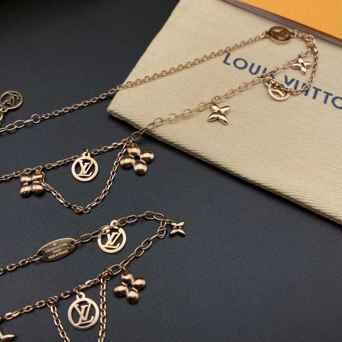 Gold Flower Pendant Bracelet Necklace