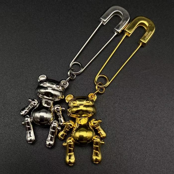 Sterling silver 925 gold-plated paper clip animal ear stud