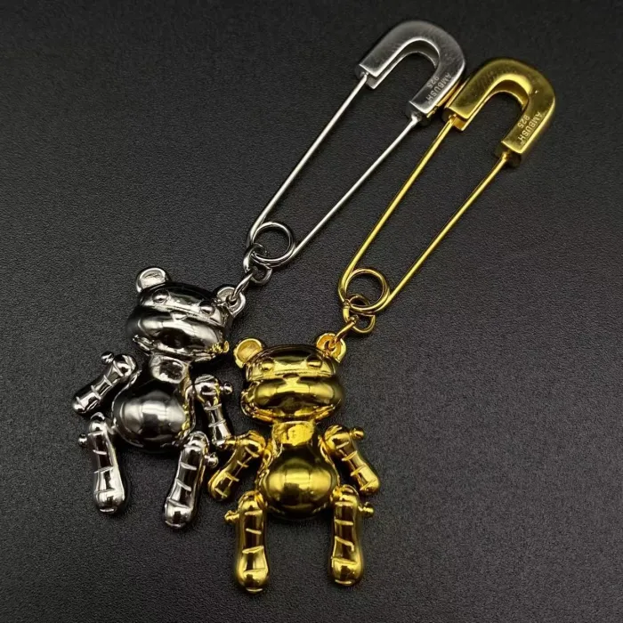 Sterling silver 925 gold-plated paper clip animal ear stud