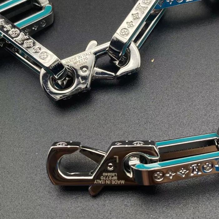 LV青色竹节手链项链合集