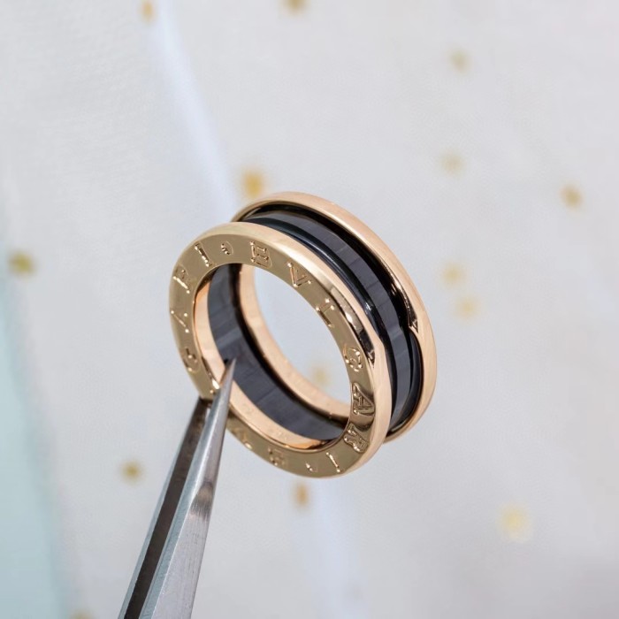 Two color gold-plated ceramic ring