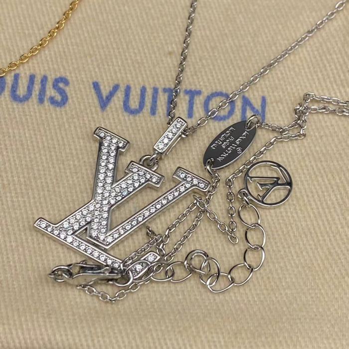 Diamond logo long necklace
