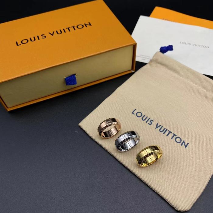 Side embossed logo letter ring