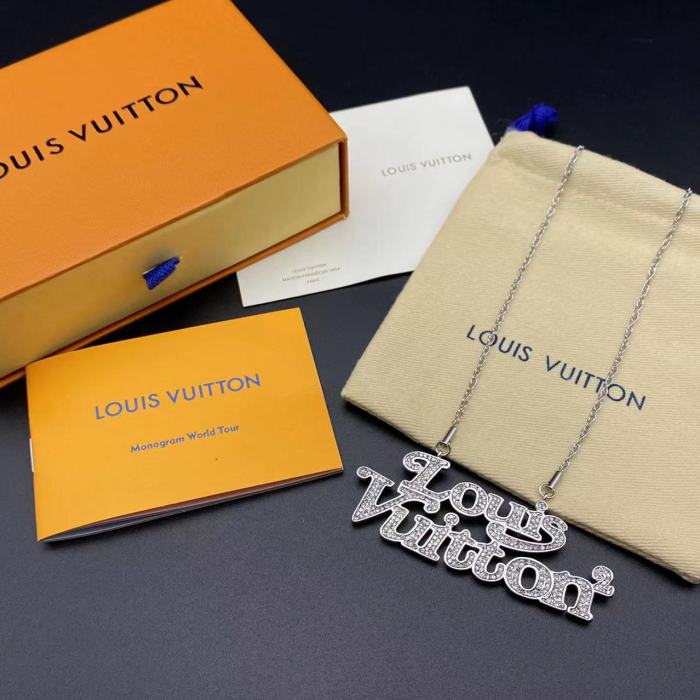 Logo diamond necklace