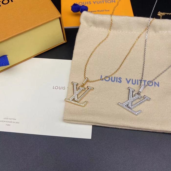 Diamond logo long necklace