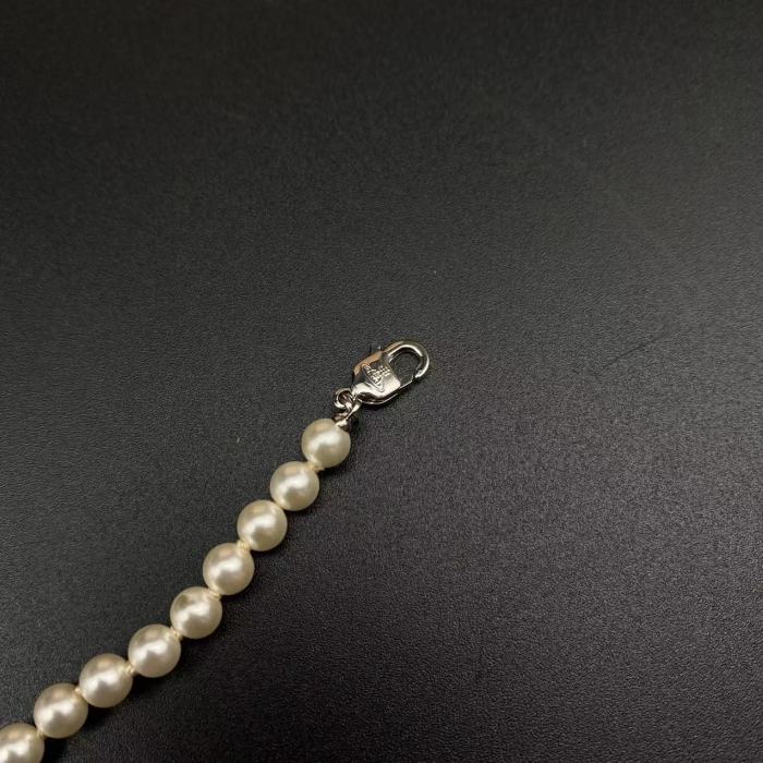 Silver Sandwich Pearl Necklace
