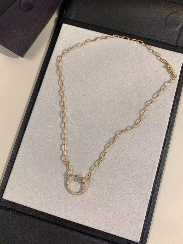 Full diamond nail necklace