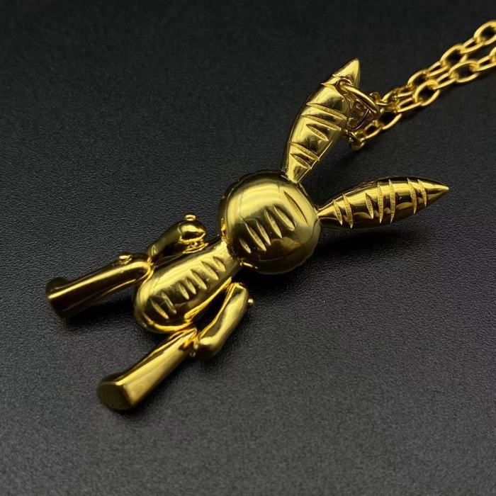 Sterling silver 925 gold-plated bunny necklace