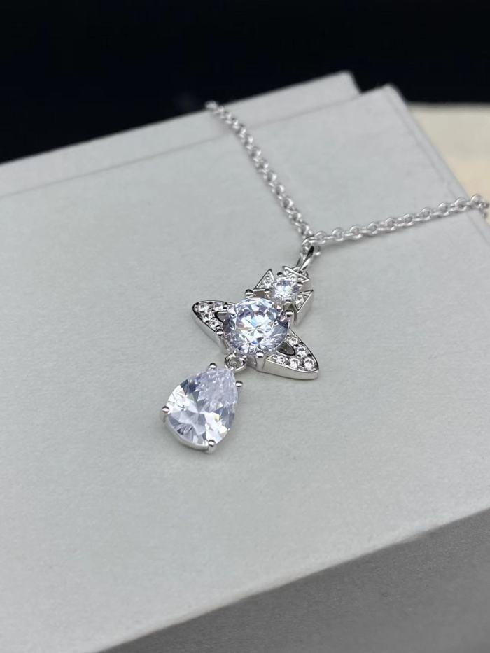 West Queen mermaid tears diamond necklace