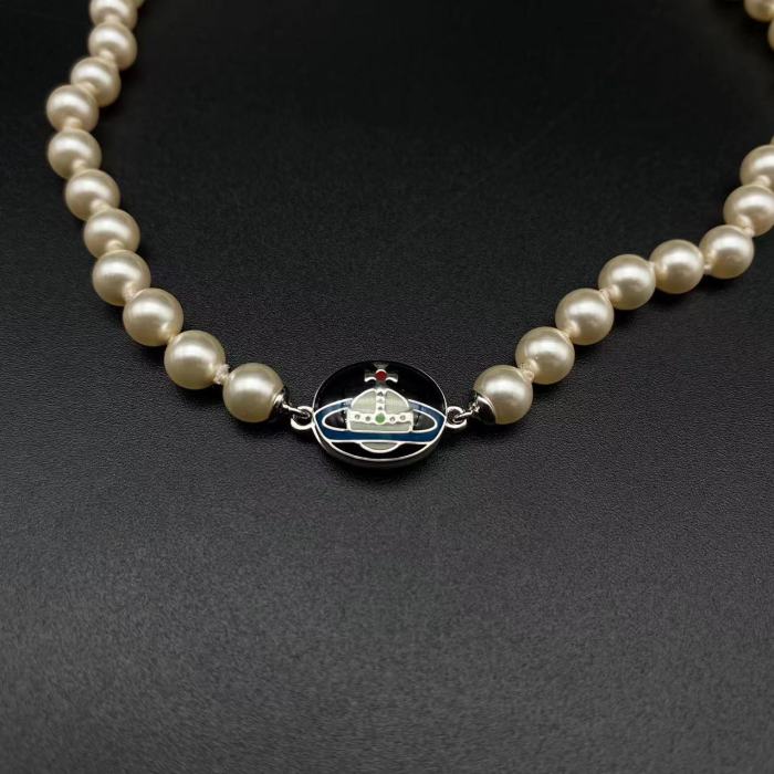 Western queen pearl diamond necklace