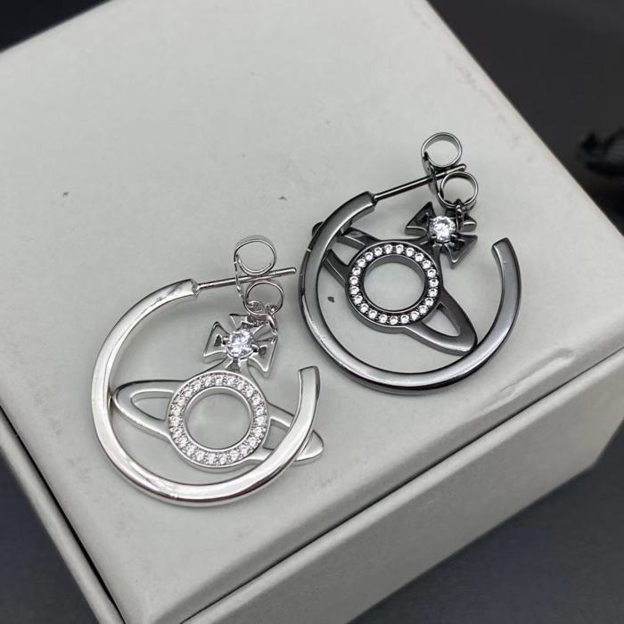 C-Ring Saturn Earrings