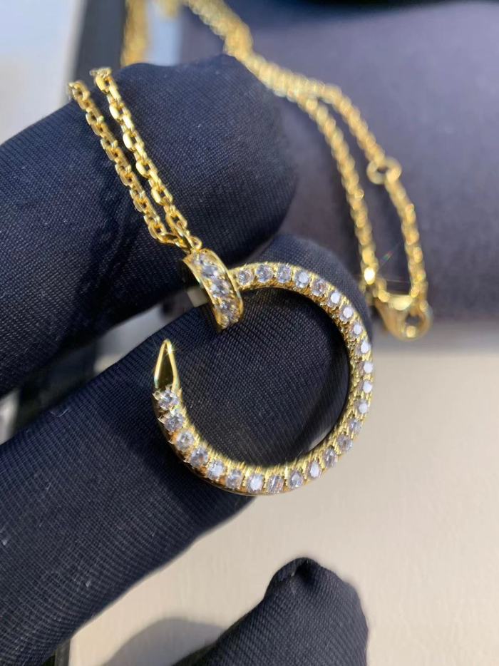 Small full diamond nail necklace