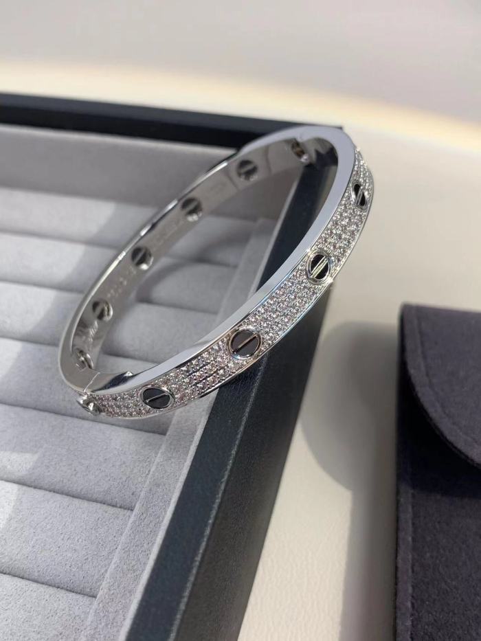 Three rows of diamond bracelets