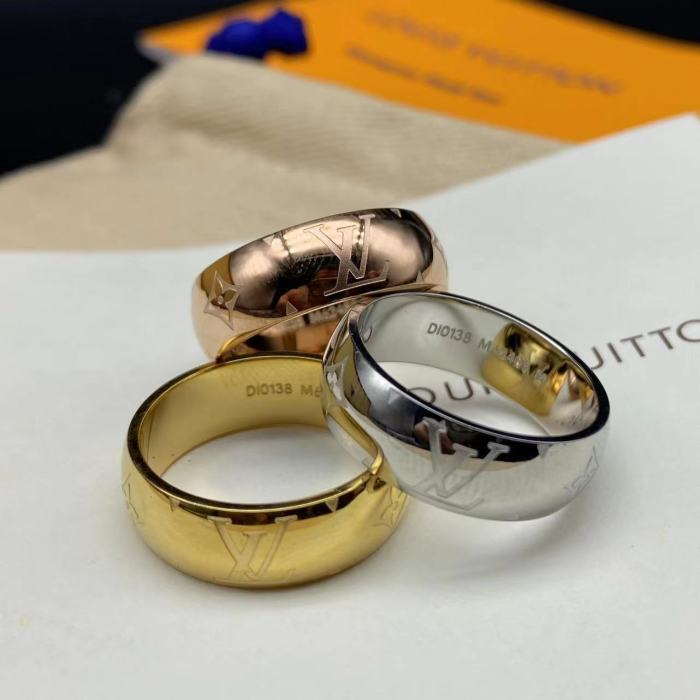 Embossed old flower logo ring