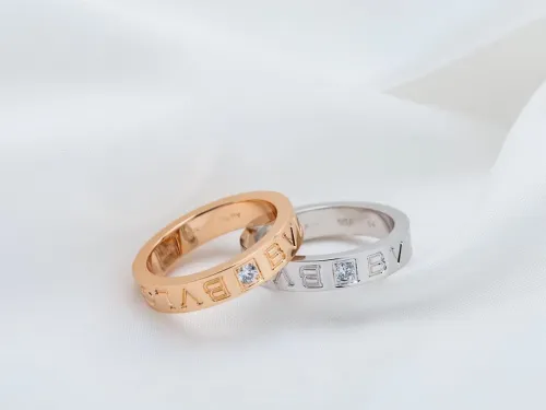 Single diamond letter ring