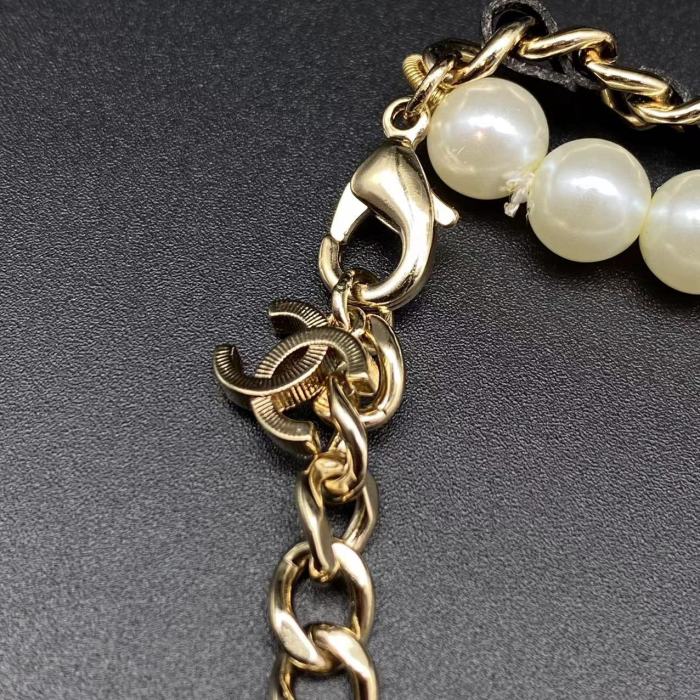 Logo Pendant Pearl Necklace