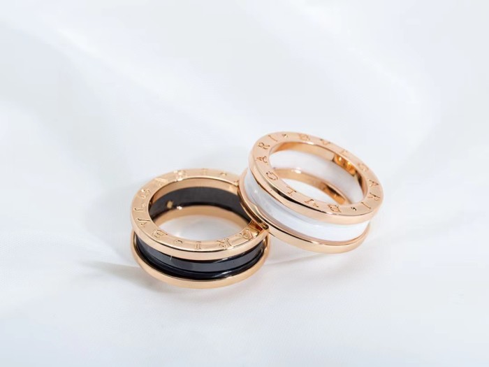 Two color gold-plated ceramic ring