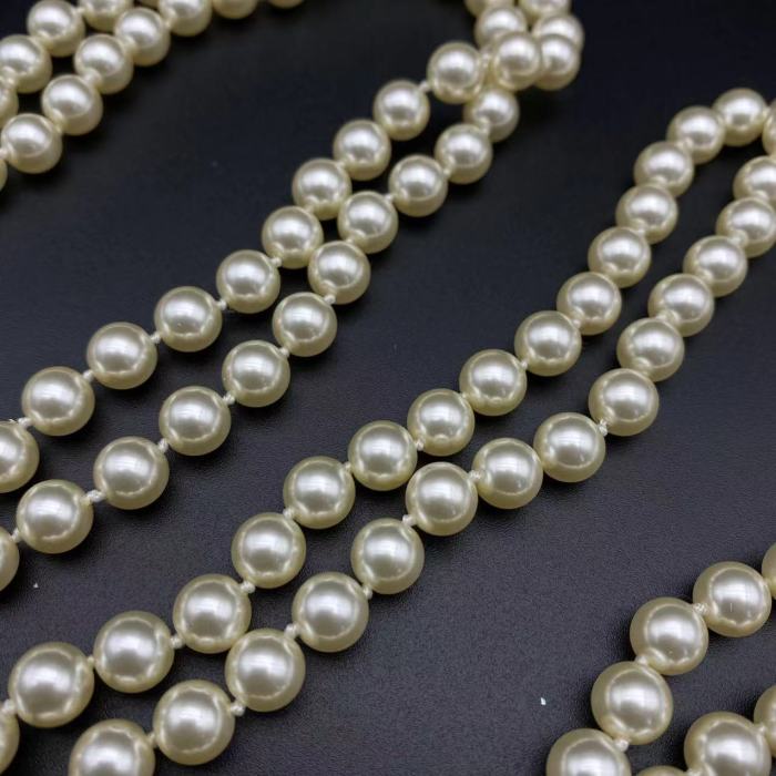 Double row pearl magnetic necklace