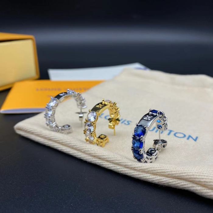 Diamond studded colored earrings