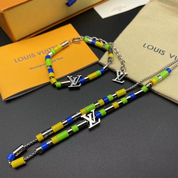 Tricolor cylindrical logo Bracelet Necklace