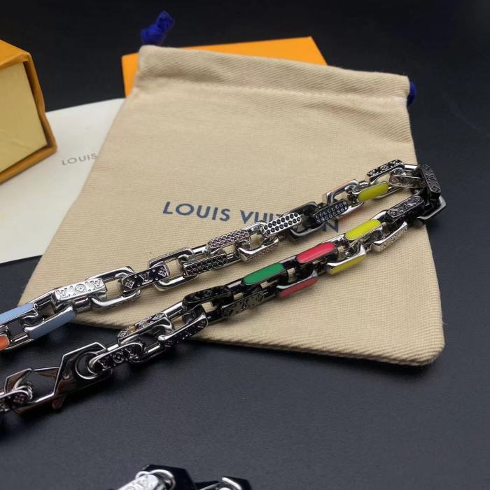 Colorful chain diamond bracelet necklace