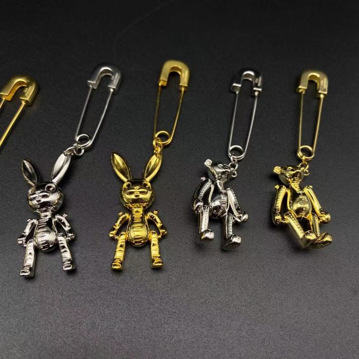 Sterling silver 925 gold-plated paper clip animal ear stud