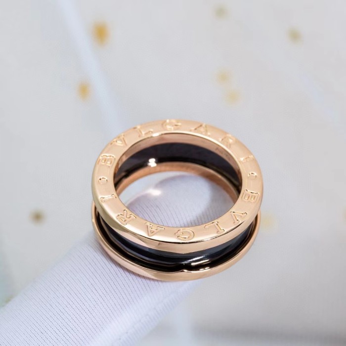 Two color gold-plated ceramic ring