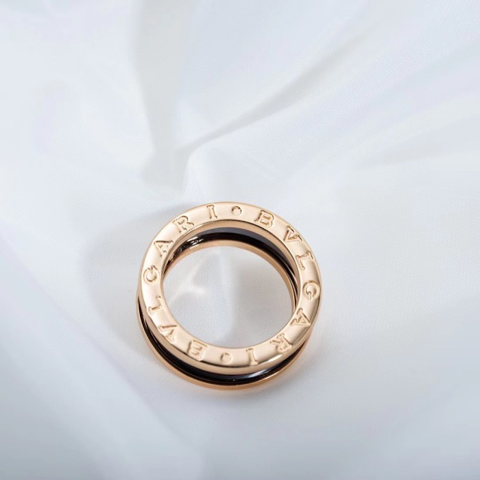 Two color gold-plated ceramic ring