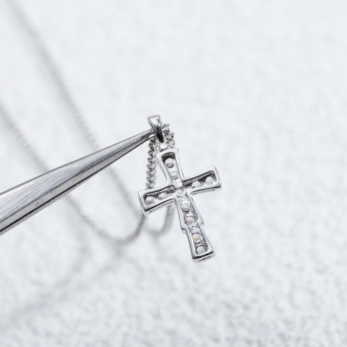 Diamond studded Cross Necklace